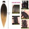 Leeven 30 Inch Ginger Braiding Hair Pre stretched Long Braiding Hair Ombre 8 Packs Professional Synthetic Hair Extension Yaki Texture Braiding Hair For Women(350#)