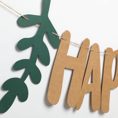 Yellow(Brown) Happy Birthday Banner for Adults, Ecofriendly Reusable 15pcs Happy Birthday Centerpieces Banner for Party Supplies, Paper Flag Decor for Kids Girls Women Birthday