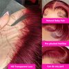 HD Lace Front Wigs Human Hair 24Inch 99j Burgundy Wig Human Hair 13x4 HD Straight Lace Frontal Wigs Human Hair 180% Density Wine Red Wig Human Hair Glueless Wigs Human Hair Pre Plucked(#99J,24Inch)