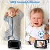 Video Baby Monitor with Camera and Audio, 3.2Inch LCD Display, Infrared Night Vision, Two-Way Audio and Room Temperature Monitoring,Lullaby,Sound Activated Screen