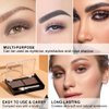 Brow Powder Kit,Long-Lasting Waterproof Two Colors Brow Filler Get Full Defined Natural Brows,Eye Brow Contour Palette with Double-ended Eyebrow Brush,sombra para cejas - Dark Brown+Dark Gray