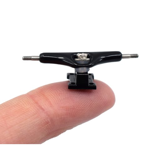 Teak Tuning Prodigy Swerve Fingerboard Trucks, Black Colorway - 34mm Wide - Inverted Kingpin - Professional Shape, Appearance & Components