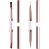 Ycyan 2Pcs Dual-ended UV Gel Nail Brush Set Rhinestone Handle Nail Art Design Brushes Professional Nail Tools Rose Gold