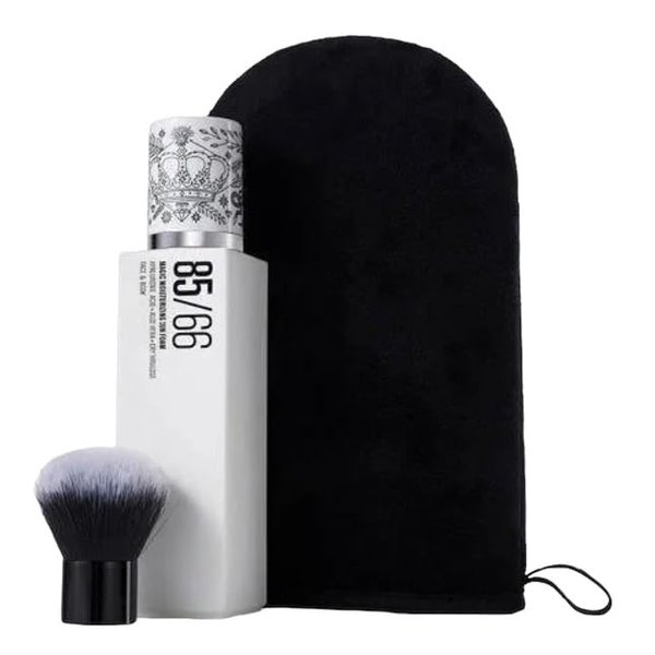 Il Makiage 85/66 Sun Foam Magic Moisturizing Sun Foam - Face & Body, Streak-Free Natural Bronzer, Hydrating Self Tanner with Hyaluronic Acid & Aloe Vera, Vegan & Paraben-Free, Brown