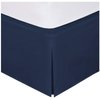 Full Size Luxury Tailored Bed Skirt 14" Drop Pleated Styling Dust Ruffled Solid Navy Blue New