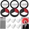EBaokuup 3 Set Black White Red Face body Paint,Clown Makeup Kit with Sponge and Brush,3 Colors Joker Face Body Paint for Halloween Cosplay,Makeup and Costume-Themed Party
