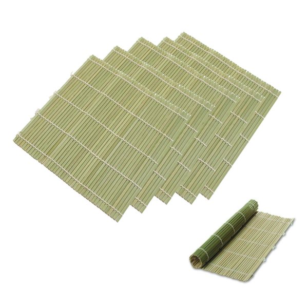 JapanBargain 3987, Set of 6 Bamboo Sushi Rolling Mats Sushi Roller Sushi Mat Sushi Maker Kit, Flat and Round Bamboo Mats, 9-1/2 Inches