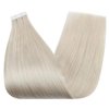 Full Shine Blonde Tape in Hair Extensions 20 Inch Real Human Hair Tape in Extensions Color 1000 Ice Blonde Adhesive Hair Extension 40 Pcs 100 Gram Double Sided Tape Hair for Women