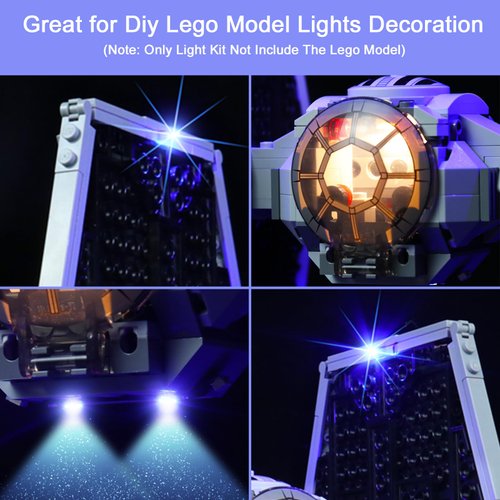 Upgraded Light Kit Compatible with Lego Imperial TIE Fighter Building Blocks Model, Lights Decoration Compatible with Lego 75300 (Model Not Included)