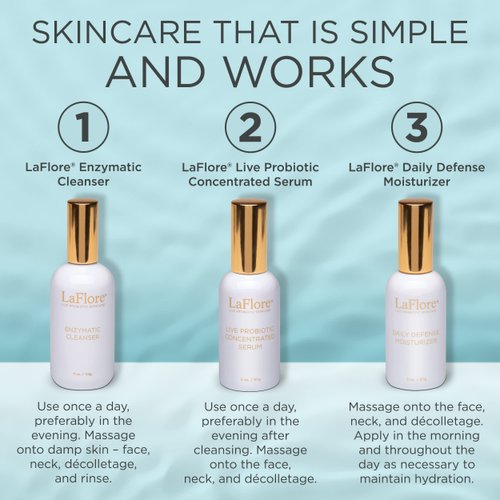 LaFlore Daily Defense Moisturizer - Volumizing Probiotic Face Cream to Hydrate and Brighten Skin - Antioxidant, Anti-Inflammatory, Immune-Boosting - Vegan, Cruelty-Free, & for All Skin Types