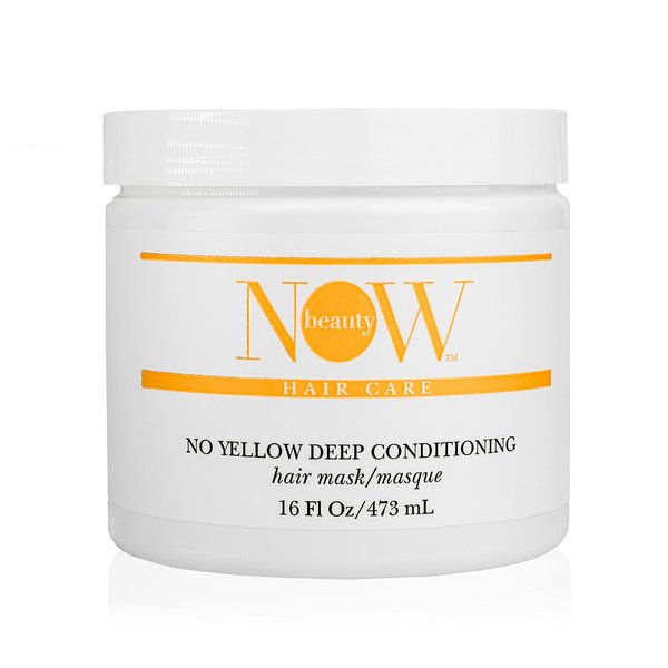 NOW BEAUTY No Yellow Deep Conditioning Hair Mask - Purple & Regenerating Hair Mask for Dry Damaged & Color-treated, Blonde Hair - Vegan - Color Safe - Paraben & Sulfate Free - For Men & Women - 16 oz