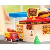 Driven by Battat – Gas Station & Drive-Thru Restaurant Playset – Toy Car Accessories for Kids – 5-Piece Set with Toy Food Truck – Toy Car Playset – 3 Years + – Pocket Dine & Drive Pit Stop (5pc)