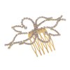 ALILANG Bridal Jewelry Golden-Tone Crystal Rhinestone Flower Fashion Head Piece Hair Comb