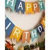 Blue Orange Happy Birthday Banner Theme Birthday Party Supplies Handmade Pre-Strung Garland Decorations Boys Birthday Exquisite Signs Nursery Hanging Decor 13pcs
