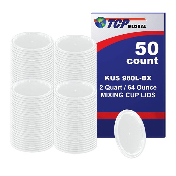 Custom Shop /TCP Global (Box of 50 Lids - Half Gallon Size) Exclusively Fits Custom Shop /TCP Global 64 Ounce Paint Mix Cups