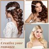 Janinka 10 Pieces Rhinestone Wedding Hair Clips Bridal Hair Pins Crystal Bobby Pins Silver Hairpin Barrette Leaf Flower Wedding Elegant Hair Accessories for Bride Women and Girls (Flower Style)