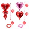 2 Pieces I Love You Red Heart Balloons and 20 Pieces Heart Shaped Foil Balloons with 2 Rolls Hanging Swirl Ribbon for Valentine's Day Decoration, 24 Pieces Totally