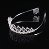 Beaupretty 18th Birthday Crystal Crown Rhinestone Princess Tiara Headband with Hair Comb for Birthday Party Wedding Bridal Decor (Silver)