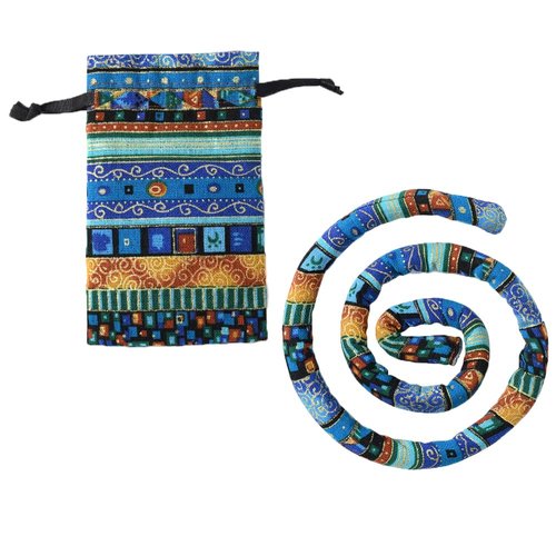 Spiral Lock Hair Tie Dreadlock Accessory Dreadlock Ponytail Holder Bendable Hair Ties for women and men 25 Inch Colorful Curly Hair Holder With Storage Bags (Colorful Blue)
