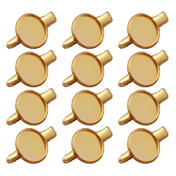 12pcs 3.5cm Metal Alligator Hair Clips with Cabochon Setting Tray Hair Clips with Blank Round Tray Base Alligator Hair Clips Blank Hairgrip Base Trays for DIY Hair Accessories Making, Golden