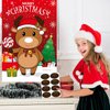Lunmon 70 Pcs Christmas Party Games Set for Kids, Make Your Own Christmas Sticker, Inflatable Reindeer Antler Ring Toss Game, 24 Players Bingo Game, Pin Game for Family Classroom Winter Party Supplies