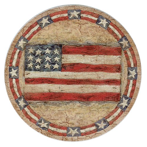 Thirstystone Americana Natural Sandstone Coaster 4 Pack Eco-Friendly, Absorbent, Easily Wipes Clean