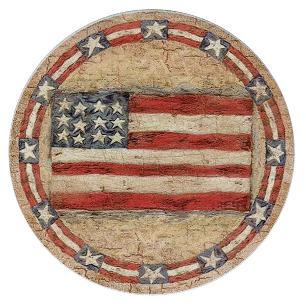 Thirstystone Americana Natural Sandstone Coaster 4 Pack Eco-Friendly, Absorbent, Easily Wipes Clean