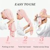 SURPRISE PIE Women Microfiber Hair Towel Wrap with Elastic Strap,Super Absorbent Anti Frizz Drying Turban for Curly, Long,Wet Hair-Pink