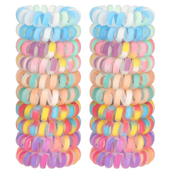 JessLab Small Hair Ties, 20 Pcs Seamless Toddler Hair Ties for Girls and Kids, Multicolor Small Ponytail Holders Stretchy Hair Bands Headband Accessory, Mixed Colors, Rainbow