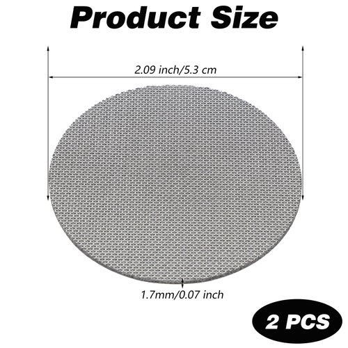2PCS 53.3mm Espresso Puck Screen 316 Stainless Steel 150μm 1.7mm Ultra-Thin Espresso Filter Screen Mesh Reusable Filter for Espresso Coffee Maker Machine Portafilter Filter Basket