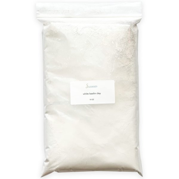 Soapeauty WHITE KAOLIN CLAY Powder | Cosmetic Grade 100% Natural | Facials, Face Mask, Soap Making, Bath Bomb | aka White Clay Powder, China Clay Powder | (8 OZ)