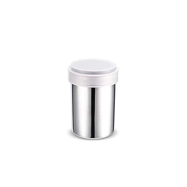 Aliotech Powder Sugar Shaker With Lid Stainless Steel Fine Mesh Shaker Cinnamon Icing Sugar Powder Cocoa Flour Chocolate Coffee Sifter Sprinkler Dredgers for Coffee Cappuccino Latte