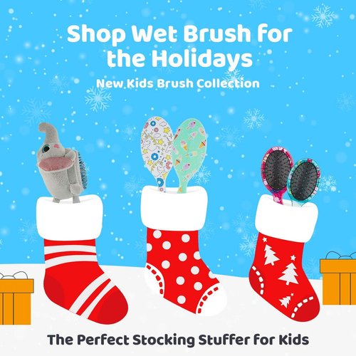 Wet Brush Ready School Set for Kids Hair Detangling Hairbrush with Hair Bands, Pencils and Pouch, Multicolor (ZWR835RESTSC)