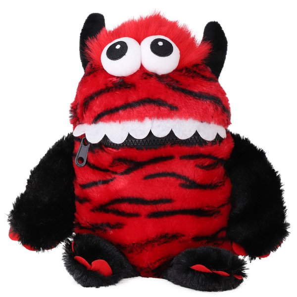 Toyland® 9" (23cm) Red & Black Colour Worry Monster Plush Soft Toy - Loves Eating Your Worries…