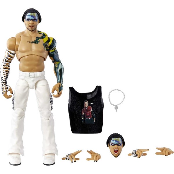 Mattel WWE Ultimate Edition Action Figure & Accessories Set, Jeff Hardy 6-inch Collectible with 30 Articulation Points, Swappable Pieces & Entrance Gear
