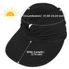 Sun Hats for Women Wide Brim Summer Hat with UV Protection Beach Sport Golf Sun Visor Cap with Ponytail Hole Black