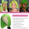 Lime Green Bob Wig Human Hair Lace Front Wigs 10 Inch 13x4 HD Lace Front Wigs Human Hair Pre Plucked Glueless Wigs Short Bob Wig Brazilian Virgin Human Hair Lace Front Wigs for Women 180% Density