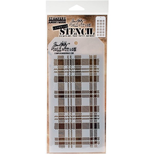 Stampers Anonymous THS097 Tim Holtz Layered Stencil 4.125"X8.5"-Plaid