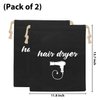 XIKAINUO 2 Pieces Hair Dryer Bags Drawstring Bag Container Hairdryer Bag for Hair Dryer & All Styling Tools, Hairdryer for Use at Home Hotels Travel Bathroom (13.2" x 11.8")