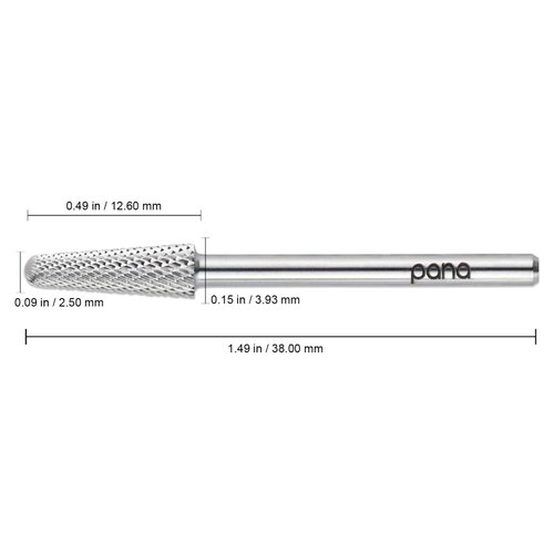 USA PANA Professional 3/32" Shank Size - Cone Shape Carbide Bit - Nail Drill Bit for Manicure Pedicure Tools Dremel Machine - Gold, Silver (Fine, Silver)