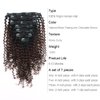 ABH AmazingBeauty Hair 3C 4A Kinkys Curly Ombre Hair Extensions Double Weft Real Remy Human Hair for African American, Natural Black Fading into Chocolate Brown Two Tone Color TN-4, 18 Inch
