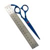 Blue Titanium Hair Cutting Barber Shears 6.75" (17.145cm) with Curved Finger Rest Classic Design - German Stainless