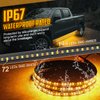 OPPBUY 2PCS 70 Inch LED Running Board Light 12V LED Side Marker Light with Sequential Amber Turn Signal Light &White Courtesy Light,216 LEDs Running Board Strip Light for Trucks Cars Vehicle