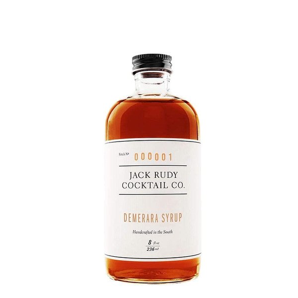 Jack Rudy Cocktail Demerara Syrup (8 ounce) | Amber Demerara Sugar | Syrup for Cocktail Mixers, Coffee, and Desserts |