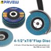 PRVEW Flap Discs 4 1/2 Inch, 5-Pack 4.5" x 7/8" T29 Premium Zirconia Abrasive Grinding Wheels, 40/60/80/120 Assorted Grits Flap Sanding Disc for Metal,Stainless Steel