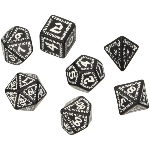 Q-Workshop Runic Dice Black/White (7) Board Game