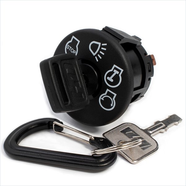 HD Switch GY20074 AM133597 Starter Ignition Key Switch fits John Deere Scotts Sabre Lawn Mower Garden Tractor - Includes 2 Key & Free Keychain