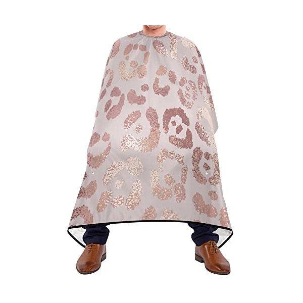 Leopard Print Cheetah Rose Gold Barber Cape Salon Cape Haircut Apron Hair Cut Cape Waterproof, 55"x65"
