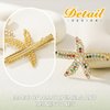 Jeairts Starfish Hair Clips Gold Pearl Rhinestone Barrettes Sparkly Crystal Wedding Headpiece Beach Hair Accessories for Women(2pcs) (3-Pearl and Rhinestone)
