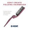 Kent KCR10 "Create" Folding Hair Brush for Styling Short Hair, Travel Brush for Women, Travel Hair Brush for Men, and Anti Static Hairbrush - Scalp Stimulating Nylon Bristle Hair Brush in Purple